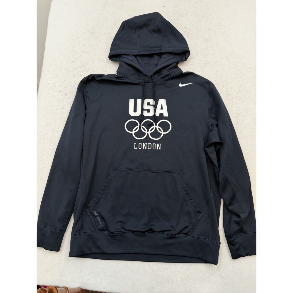USA Olympics Hoodie Sweatshirt Mens M Blue London 2012 Nike Therma Fit